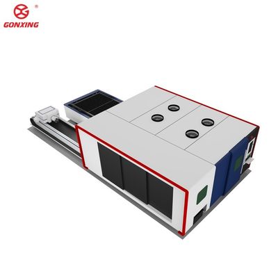 Industriële dubbele tafel 3000w plaat- en buismetalen lasersnijmachine met HIWIN-geleidingsrail