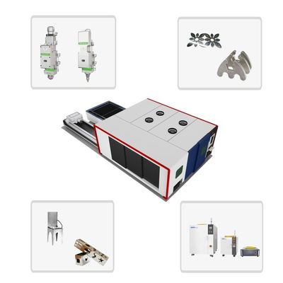 Industriële dubbele tafel 3000w plaat- en buismetalen lasersnijmachine met HIWIN-geleidingsrail