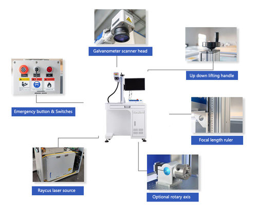 JCZ-besturingssoftware GONXING Desktop Fiber Laser Marking Machine 30W 50W 80W 100W voor metalen