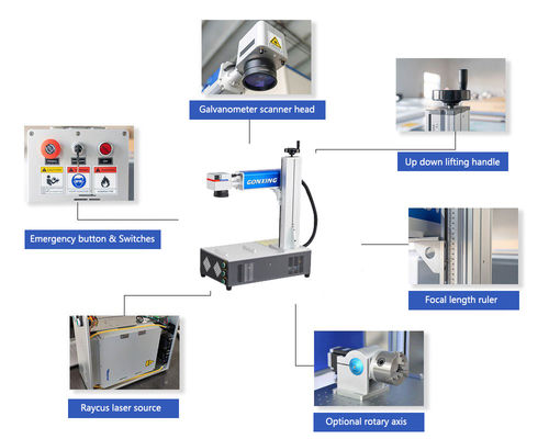 EZCAD-besturingssoftware JPT 30W Draagbare glasvezellasermarker voor roestvrij staal Het ultieme restaurantgereedschap