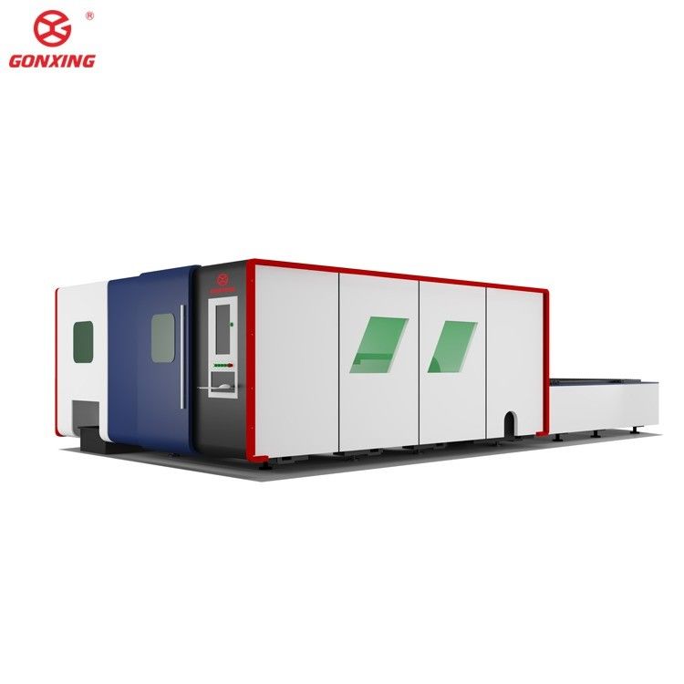 Industriële dubbele tafel 3000w plaat- en buismetalen lasersnijmachine met HIWIN-geleidingsrail